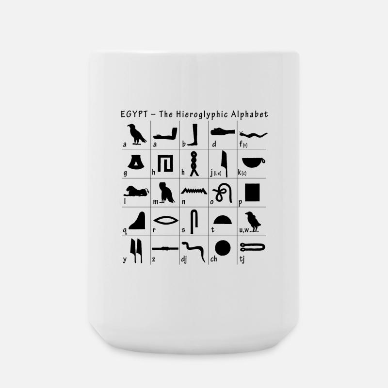 Hieroglyphic Alphabet - Large Mug 440 ml - white