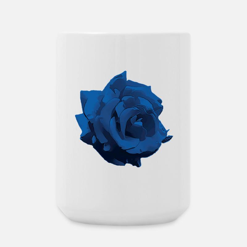 Flower - Rose blue - Large Mug 440 ml - white