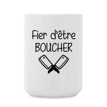Fier d'être boucher - Grande tasse 440 ml - blanc - Devant