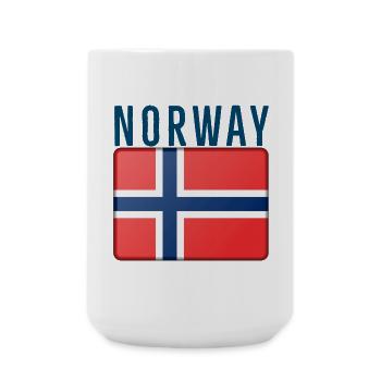 Norway flag with lettering - Large Mug 440 ml - white - Front