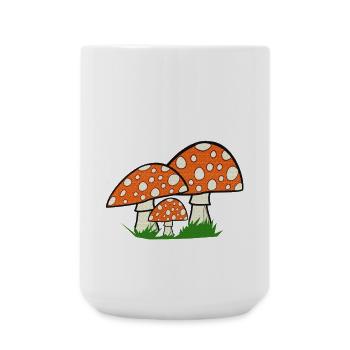 nature graphics, toadstools, great forest motifs - Large Mug 440 ml - white - Front