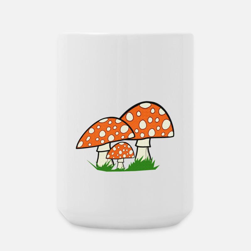 nature graphics, toadstools, great forest motifs - Large Mug 440 ml - white
