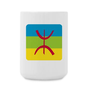 autocollant drapeau berbère réf amazigh - Grande tasse 440 ml - blanc - Devant