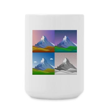 colorful mountains, Matterhorn, Switzerland, Alps, alps - Large Mug 440 ml - white - Front
