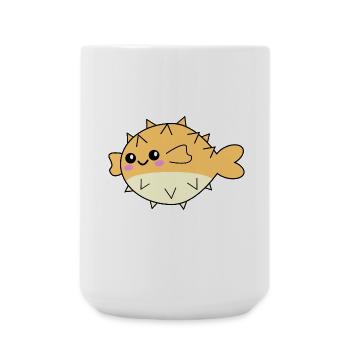 Kugelfisch niedliches Tier - Große Tasse 440 ml - Weiß - Vorne