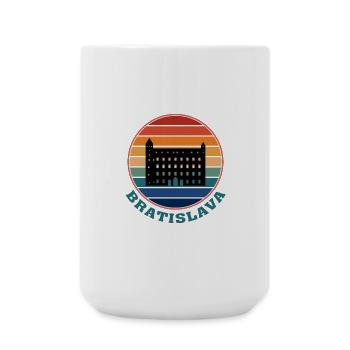 Bratislava Slovakia Skyline Landmark Souvenir - Large Mug 440 ml - white - Front