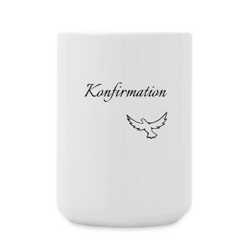 Konfirmation in den Himmel fliegende Taube glauben - Große Tasse 440 ml - Weiß - Vorne