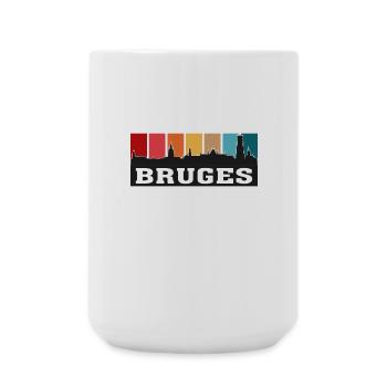 Bruges Belgique Voyage Skyline Souvenirs Silhouette - Grande tasse 440 ml - blanc - Devant