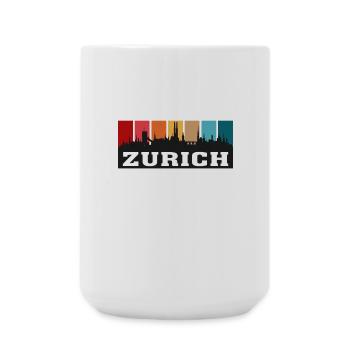 Zürich Schweiz Travel Souvenir City Skyline - Große Tasse 440 ml - Weiß - Vorne