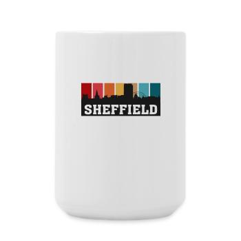 Sheffield England Travel Souvenir Skyline Wahrzeichen - Große Tasse 440 ml - Weiß - Vorne