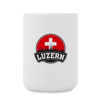 Luzern Schweiz Skyline Travel Souvenir Swiss F. - Große Tasse 440 ml - Weiß - Vorne