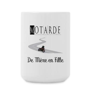 Motarde de Mère en Fille Moto - Grande tasse 440 ml - blanc - Devant