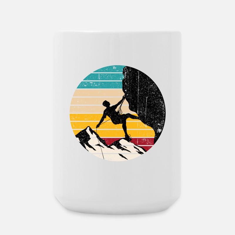 Climber Under Sunset Stripes - Large Mug 440 ml - white