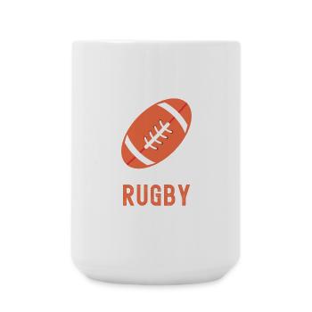 Minimalist Rugby Ball in Orange - Large Mug 440 ml - white - Front
