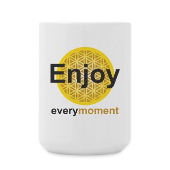 enjoy every moment kontiki - Large Mug 440 ml - white - Front