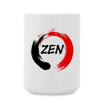 Zen written in enso zen circle red and black - Large Mug 440 ml - white - Front