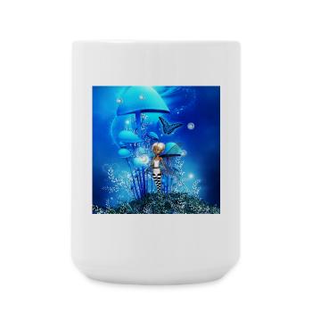 Champignons de fée et fantaisie mignons - Grande tasse 440 ml - blanc - Devant
