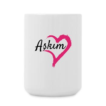 Askim mot idée cadeau turc amour - Grande tasse 440 ml - blanc - Devant