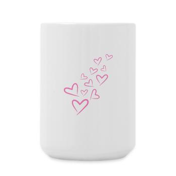 Heart Heart Pattern Pink - Large Mug 440 ml - white - Front