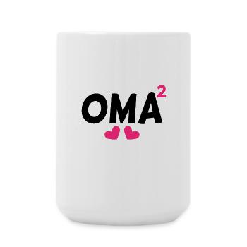 Oma hoch Zwei - Große Tasse 440 ml - Weiß - Vorne
