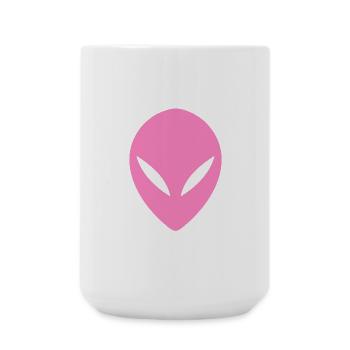 OVNI alien tête Rose - Grande tasse 440 ml - blanc - Devant