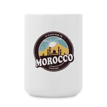 Maroc Vintage Mosquée Design - Grande tasse 440 ml - blanc - Devant