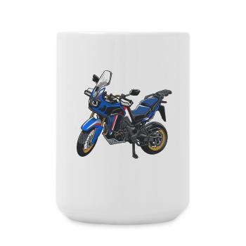 Africa Twin Enduro - solo blue - Large Mug 440 ml - white - Front