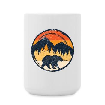 Bär bei Sonnenuntergang im Alpenkreis - Große Tasse 440 ml - Weiß - Vorne