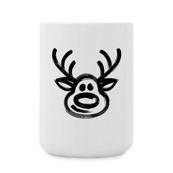 Christmas reindeer face deer - Large Mug 440 ml - white - Front