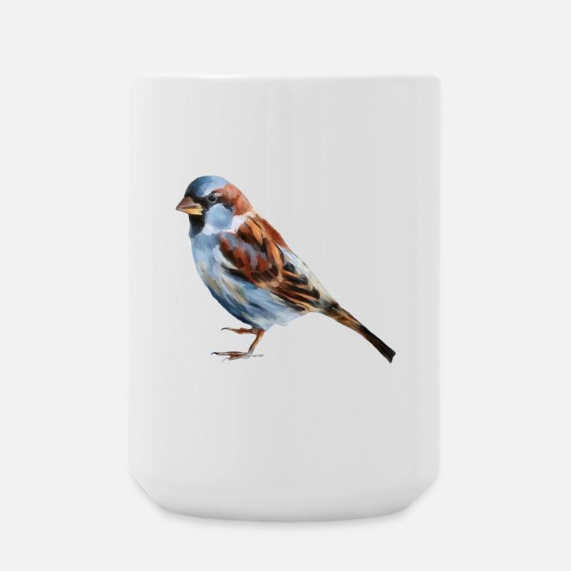 Vogel Spatz  - Große Tasse 440 ml - Weiß