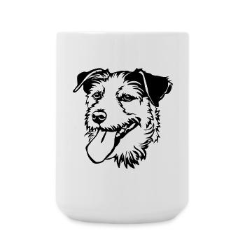 Parson Russel Terrier tête - Grande tasse 440 ml - blanc - Devant