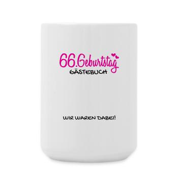 66 Geburtstag Gästebuch - 66 Jahre Geschenk - Große Tasse 440 ml - Weiß - Vorne