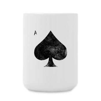 As de pique carte à jouer poker casino - Grande tasse 440 ml - blanc - Devant