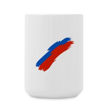 Russie drapeau couleurs - Grande tasse 440 ml - blanc - Devant