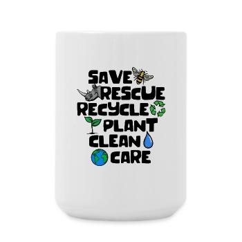 Erde Statement Artenschutz Naturschutz Umwelt - Große Tasse 440 ml - Weiß - Vorne