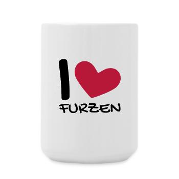 Ich liebe Furzen - Große Tasse 440 ml - Weiß - Vorne