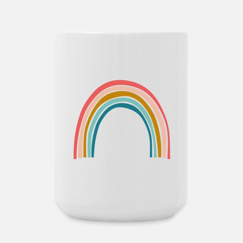 Pastell Regenbogenbogen - Große Tasse 440 ml - Weiß