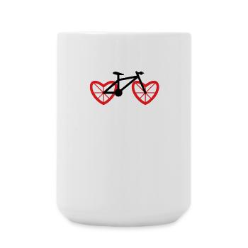 Fahrrad Herz Rad - Große Tasse 440 ml - Weiß - Vorne
