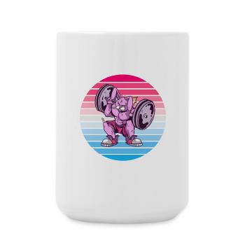 Rabbit Bodybuilder Design - Large Mug 440 ml - white - Front