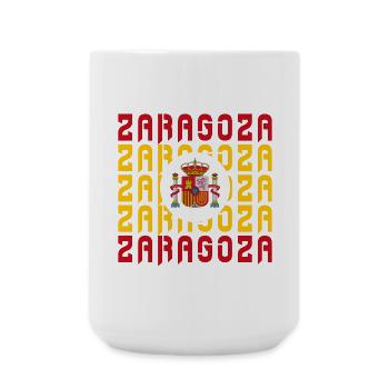 Saragossa Spanien Flaggen Design - Große Tasse 440 ml - Weiß - Vorne