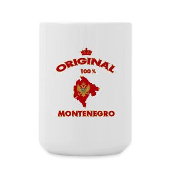Montenegro Original 100% Flaggen Design - Große Tasse 440 ml - Weiß - Vorne