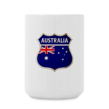 Australien Wappen Flaggen Design - Große Tasse 440 ml - Weiß - Vorne