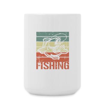 Vintage Fishing - Large Mug 440 ml - white - Front