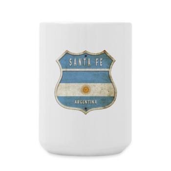 Santa Fe Argentinien Wappen Flaggen Design - Große Tasse 440 ml - Weiß - Vorne