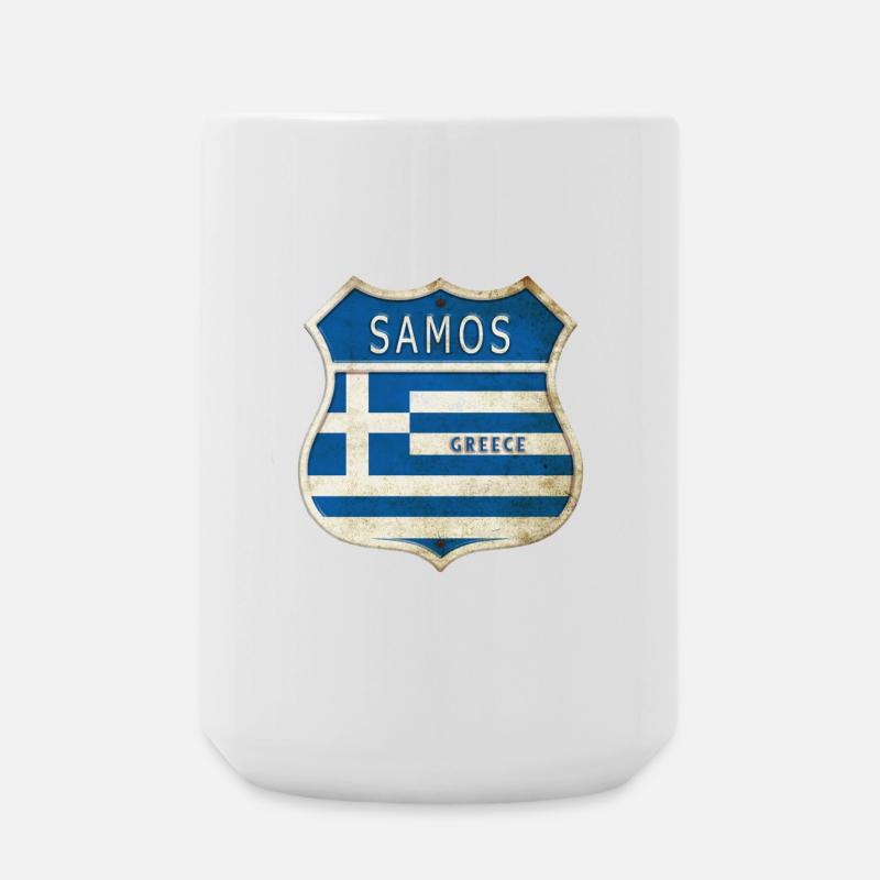 Samos Griechenland Wappen Flaggen Design - Große Tasse 440 ml - Weiß