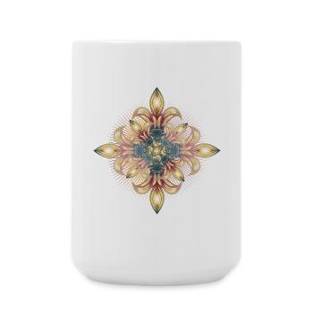 impressive cross of stylized lilies - Large Mug 440 ml - white - Front
