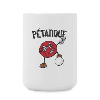 Tenue de pétanque boule pour boule bouler - Grande tasse 440 ml - blanc - Devant