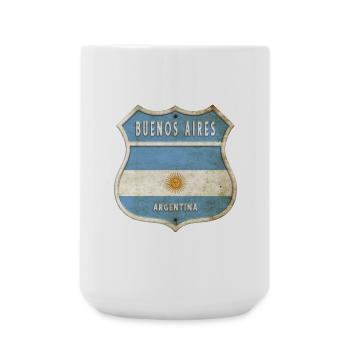 Buenos Aires Argentinien Wappen Flaggen Design - Große Tasse 440 ml - Weiß - Vorne