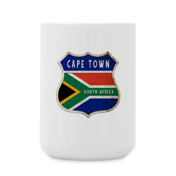 Le Cap Afrique du Sud Armoiries Drapeaux Design - Grande tasse 440 ml - blanc - Devant