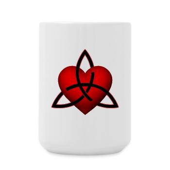 Motif du cœur celtique - Grande tasse 440 ml - blanc - Devant